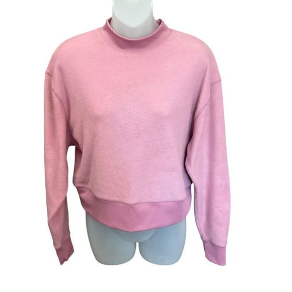 Abound Sweatshirt Cropped High Neck Super Soft Pink Mauve Long Sleeves Small - Picture 1 of 9